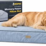 KOPEKS Orthopedic Memory Foam Dog Bed 7″ Inch Thick Extra Large Dog Bed With Pillow Grey 50″x34″x10″ Includes Waterproof Liner & Durable Removable Cover With Smart Design