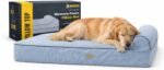KOPEKS Orthopedic Memory Foam Dog Bed 7" Inch Thick Extra Large Dog Bed With Pillow Grey 50"x34"x10" Includes Waterproof Liner & Durable Removable Cover With Smart Design