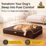 KOPEKS Orthopedic Memory Foam Dog Bed 7" Inch Thick Extra Large Dog Bed With Pillow Brown 50"x34"x10" Includes Waterproof Liner & Durable Removable Cover With Smart Design - Image 2