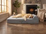 KOPEKS Orthopedic Memory Foam Dog Bed 7" Inch Thick Extra Large Dog Bed With Pillow Grey 50"x34"x10" Includes Waterproof Liner & Durable Removable Cover With Smart Design - Image 2