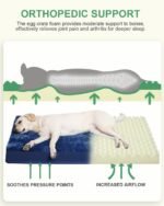 KSIIA Orthopedic Dog Bed for Large Dogs with Waterproof Lining, Blue, 35x22 - Image 2