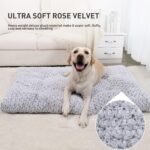 KSIIA Washable Dog Bed Medium Size Dog Crate Bed Plush Pet Mat 35"x23" Gray - Image 2