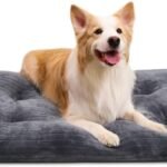KSIIA Washable Dog Crate Bed Kennel Mat for Medium Dogs, 35 x 23 Inch, Grey