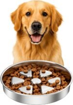 Kactoily 304 Stainless Steel Slow Feeder Dog Bowls, 2.5 Cups Capacity