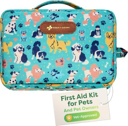 KeepGoing Pet First Aid Kit for Dogs & Cats, 99 Pc. Travel Emergency Kit