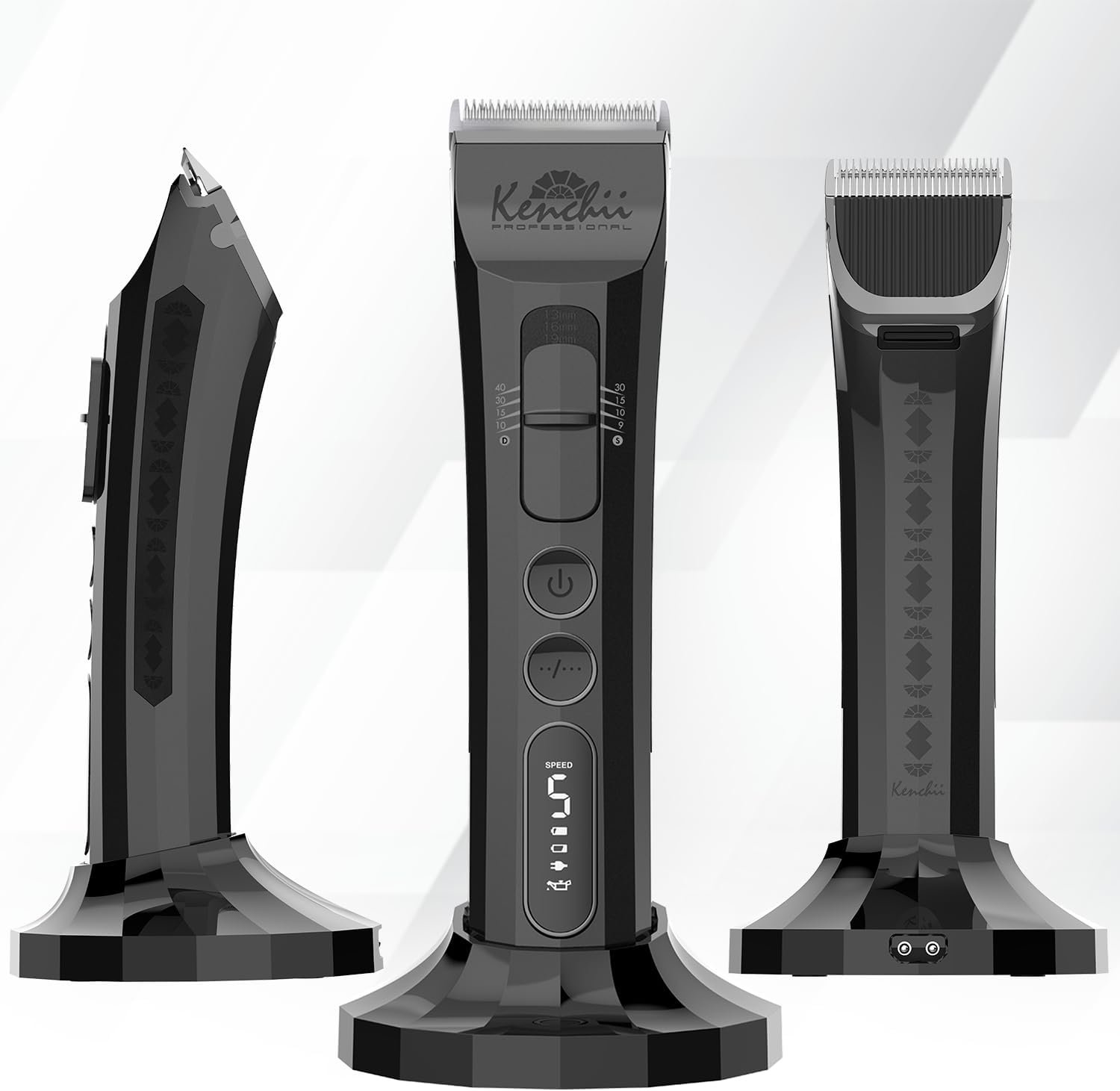 Kenchii Flash Cordless Dog Grooming Clipper, 4-in-1 Blade, Black Kenchii Flash Cordless Dog Grooming Clipper, 4-in-1 Blade, Black