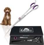 Kenchii Scorpion Dog Grooming Scissors 8in Curved, Micro-Serrated