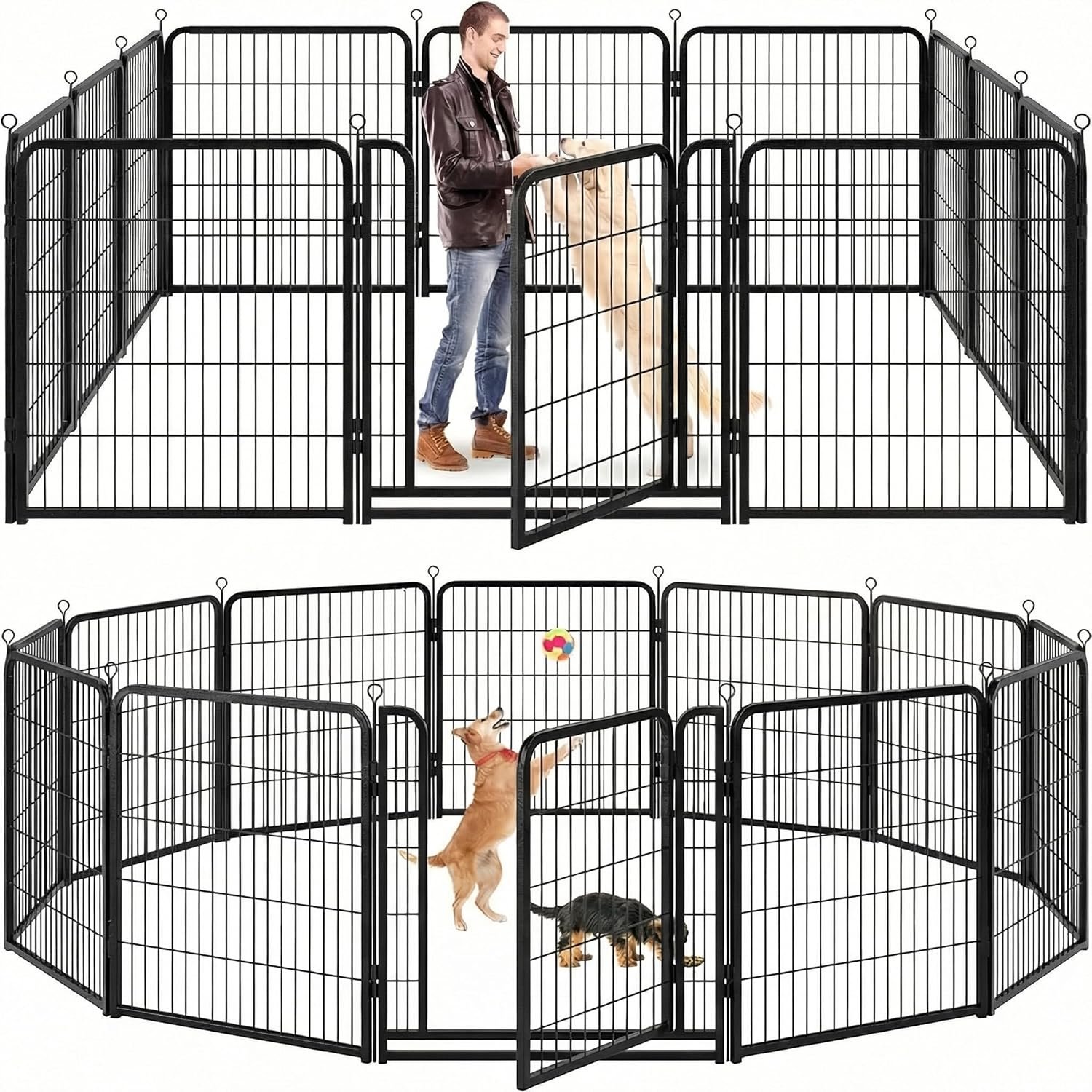 Kfvigoho Dog Playpen Outdoor Extra Wide 12 Panels Heavy Duty Dog Fence 40″ Kfvigoho Dog Playpen Outdoor Extra Wide 12 Panels Heavy Duty Dog Fence 40″