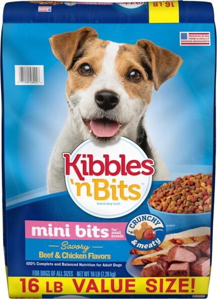 Kibbles ‘N Bits Small Breed Mini Bits Savory Beef & Chicken Flavors Dog Food, 16-Pound(Pack of 1)
