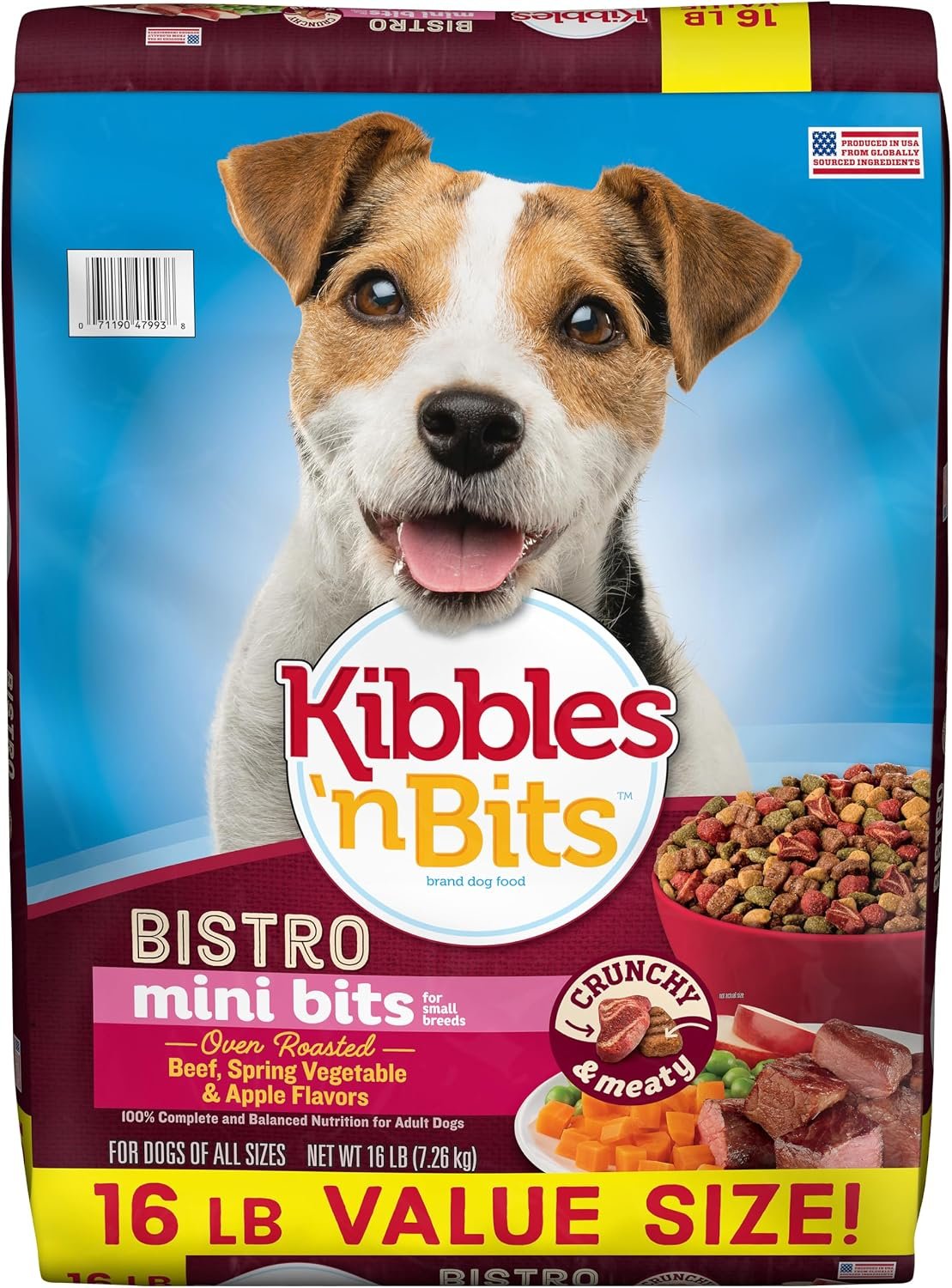Kibbles ‘n Bits Bistro Mini Bits Small Breed Dry Dog Food, Oven Roasted Beef, Spring Vegetable & Apple Flavors for Adult Dogs, 16 lb. Bag Kibbles ‘n Bits Bistro Mini Bits Small Breed Dry Dog Food, Oven Roasted Beef, Spring Vegetable & Apple Flavors for Adult Dogs, 16 lb. Bag