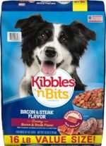 Kibbles 'n Bits Dry Dog Food, Savory Bacon & Steak Flavor for Adult Dogs 16 lb. Bag