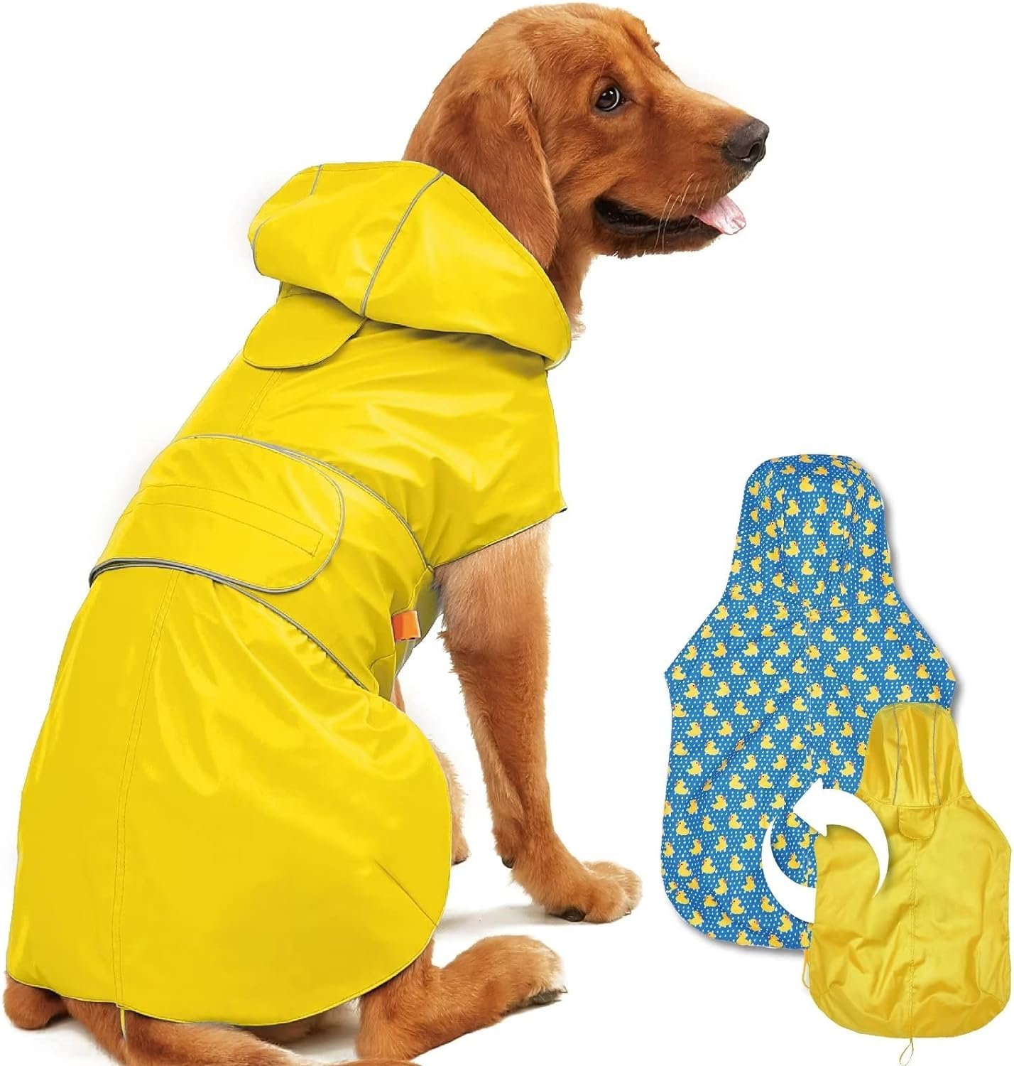 Kimee Dog Raincoat Waterproof Dog Rain Jacket for Small to 3X-Large Dogs, L Kimee Dog Raincoat Waterproof Dog Rain Jacket for Small to 3X-Large Dogs, L