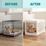 KindTail PAWD Collapsible Dog Crate, Portable Indoor Outdoor Kennel for Dogs 15–25 lbs, French Bulldog, Dachshund, Maltese, Pomeranian, Medium, 26" L x 20" W x 21" H, 12 lbs, White - Image 2
