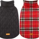 Kuoser Waterproof Dog Coat, Warm Reversible Dog Jacket with Leash Hole