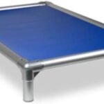 Kuranda Chewproof Elevated Dog Bed – Silver Aluminum – 40″ x 25″ – Heavy Duty Vinyl – Royal Blue