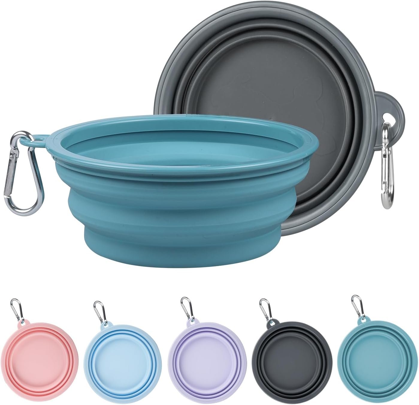 Kytely Collapsible Dog Bowls for Travel, 2Pack Dog Portable Water Bowl, Foldable Pet Food Bowl with Clasp, Pet Cat Feeding Cup Dish for Traveling, Walking, Hiking Kytely Collapsible Dog Bowls for Travel, 2Pack Dog Portable Water Bowl, Foldable Pet Food Bowl with Clasp, Pet Cat Feeding Cup Dish for Traveling, Walking, Hiking
