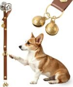 Kytely Leather Dog Doorbells to Go Outside, Brass Bells for Potty Training