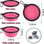 LAVAED 4 Pack Collapsible Dog Bowl Portable Foldable Travel Pets Bowls Cats Water Feeding Food Bowls Silicone Expandable Cup Dish Puppies for Walking Camping Outdoors with Carabiner Clip - Image 2