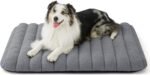 LE SURE Cute Orthopedic Dog Bed Large Sized Dog, Waterproof Chic Flat Pet Beds with Removable Washable Cover, Fuzzy Thick Egg Crate Foam Pet Mat for Indoor Use (36" x 27", Grey)