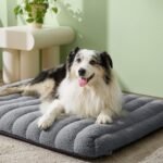 LE SURE Cute Orthopedic Dog Bed Large Sized Dog, Waterproof Chic Flat Pet Beds with Removable Washable Cover, Fuzzy Thick Egg Crate Foam Pet Mat for Indoor Use (36" x 27", Grey) - Image 2