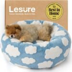LE SURE Shown on TV Jacquard Donut Cute Small Dog Beds,Blue 23x23x7in
