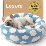 LE SURE Shown on TV Jacquard Donut Dog Beds Medium Sized Dog,Blue 30x30x8in