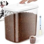 LEAWALK 12 Lbs Airtight Dog Cat Pet Food Storage Container PopTop White