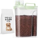 LEAWALK 5-7Lbs Airtight Dog Cat Pet Food Storage Container-Light Green