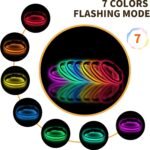 LED Dog Collar - Light Up Dog Collar USB Rechargeable, 7 Color Changing Waterproof Glowing Collar with 500m Visibility, Reflective Nylon Adjustable Safe Collar for Night Walking Dogs M - Image 2