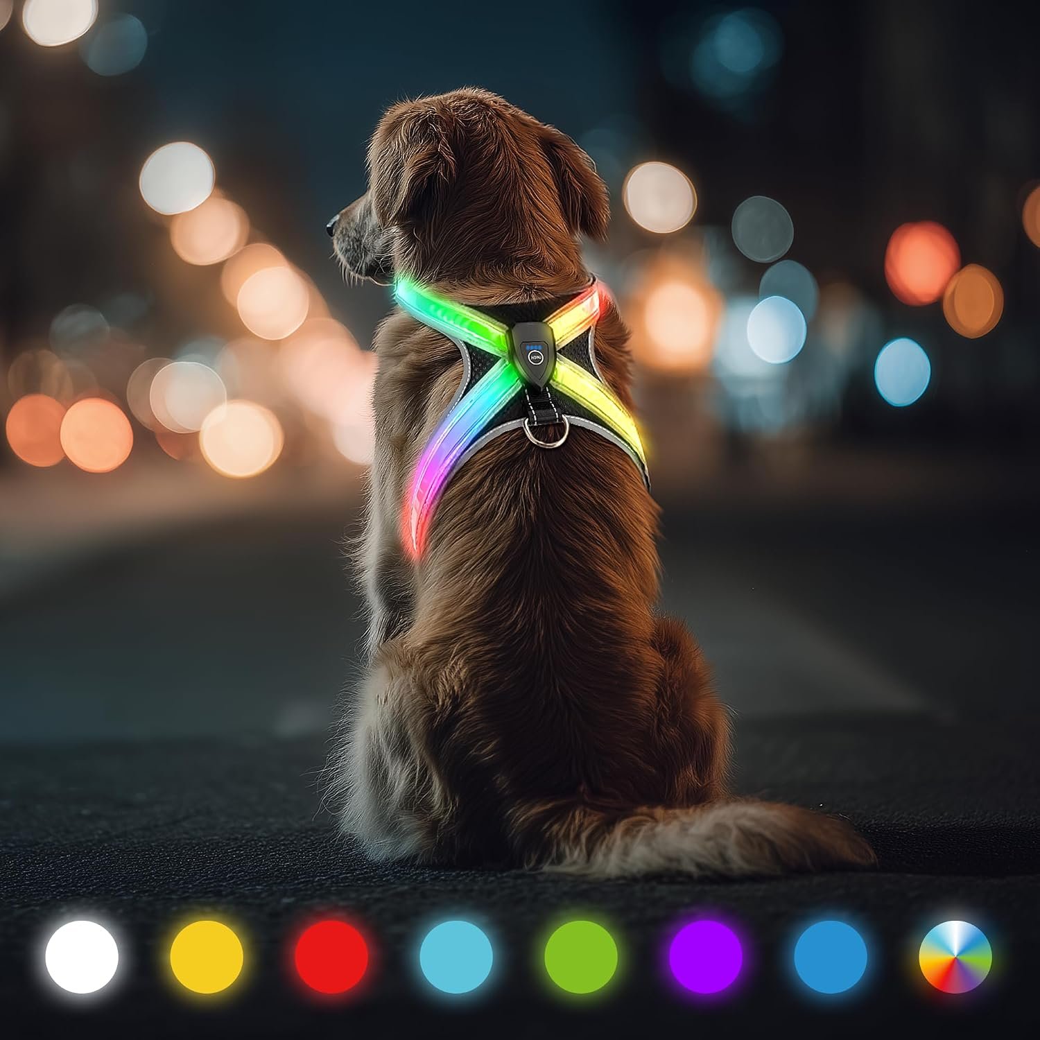 LED Light-Up Dog Harness Rechargeable for Nighttime Safety Walks (Large) LED Light-Up Dog Harness Rechargeable for Nighttime Safety Walks (Large)