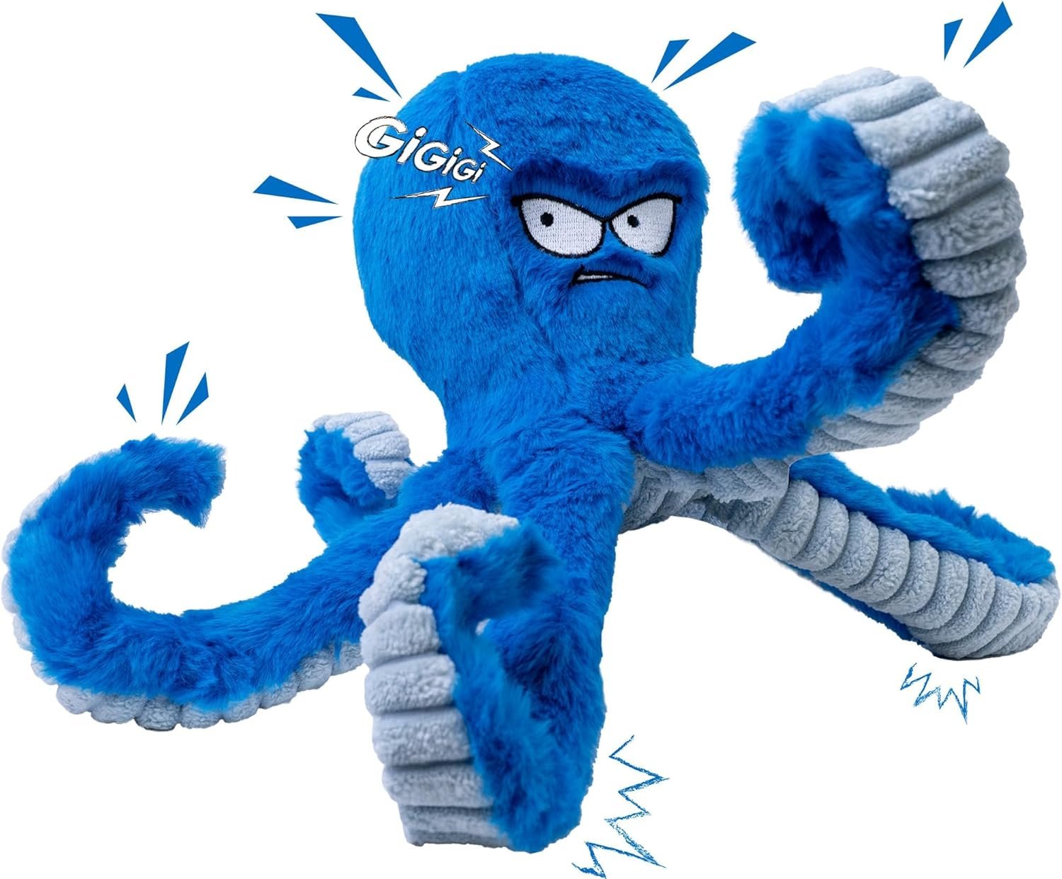 LEGEND SANDY Tough Dog Toys, Stuffed Chew Large Dog Toys to Keep Them Busy, Interactive Squeaky Tug of War Doggie Toy, Crinkle Blue Octopus LEGEND SANDY Tough Dog Toys, Stuffed Chew Large Dog Toys to Keep Them Busy, Interactive Squeaky Tug of War Doggie Toy, Crinkle Blue Octopus