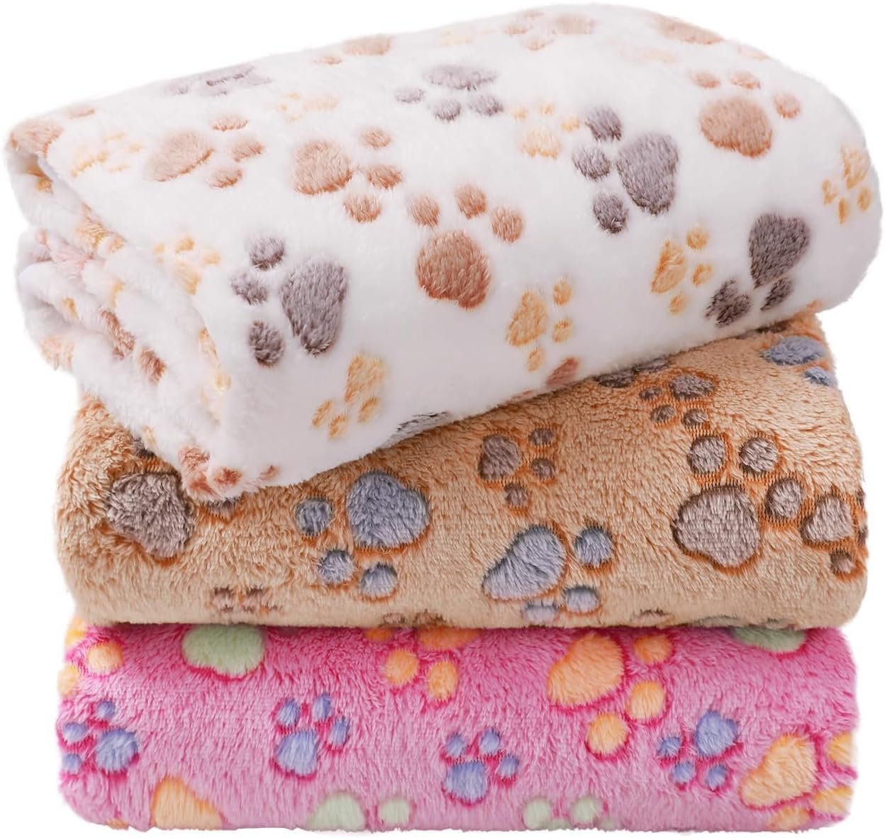 LINENLUX Dog Blankets 3-Pack, Super Soft Fluffy Fleece Pet Throw Warm LINENLUX Dog Blankets 3-Pack, Super Soft Fluffy Fleece Pet Throw Warm