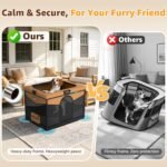 LOOBANI Dog Playpen for Small Dogs, 32"x24"x22", Foldable & Portable, Brown - Image 2