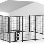 LOVMOR 10′ x 10′ Outdoor Dog Kennel with Roof for Large Dogs