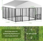 LOVMOR 10' x 10' Outdoor Dog Kennel with Roof for Large Dogs - Image 2