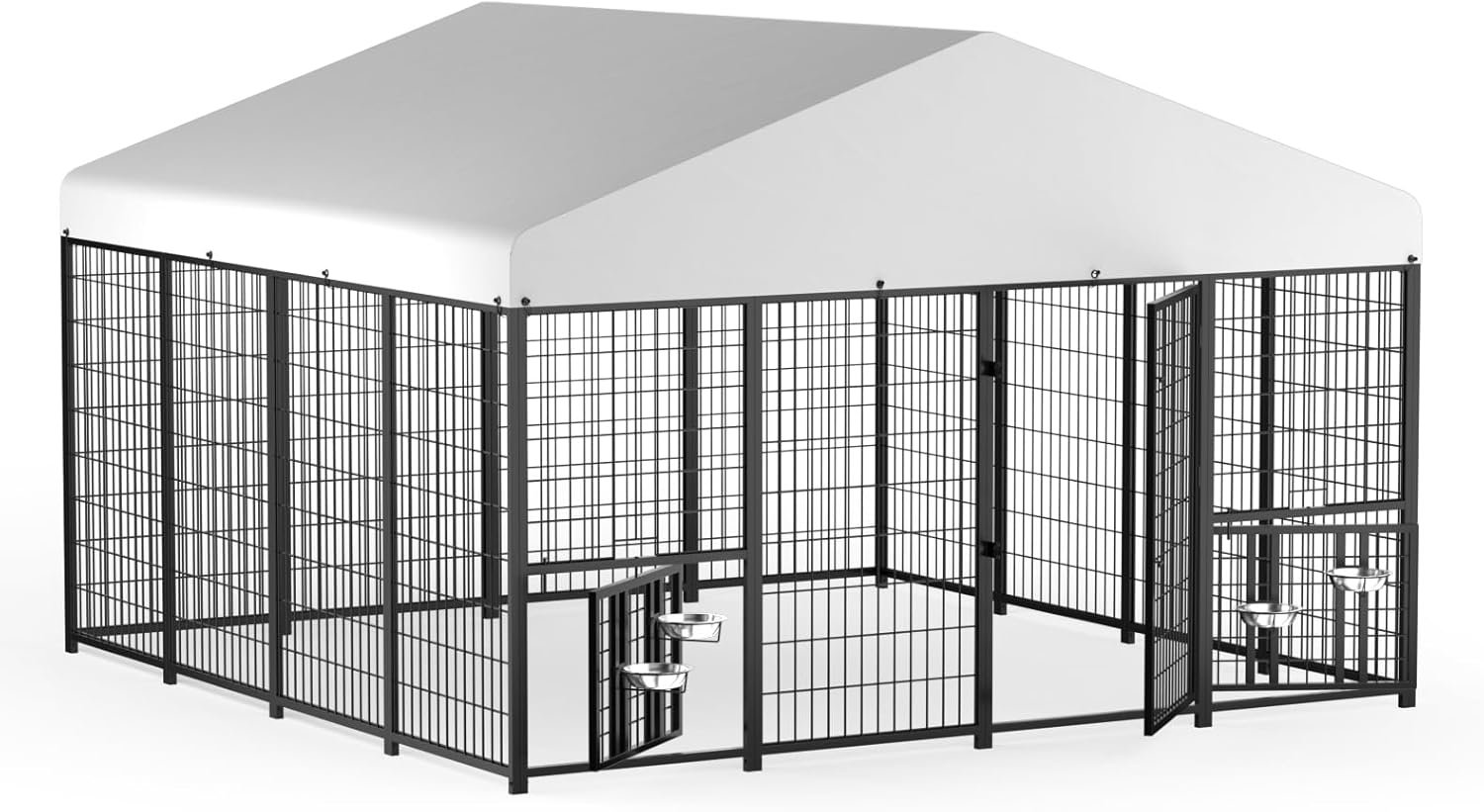 LOVMOR 10′ x 10′ Outdoor Dog Kennel with Roof for Large Dogs LOVMOR 10′ x 10′ Outdoor Dog Kennel with Roof for Large Dogs