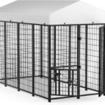 LOVMOR 8′ x 4′ Outdoor Dog Kennel with Roof for Large Dogs