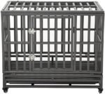 LUCKUP 38 Inch Heavy Duty Dog Cage Metal Kennel and Crate for Large Dogs,Easy to Assemble Pet Playpen with Four Wheels,Black … …