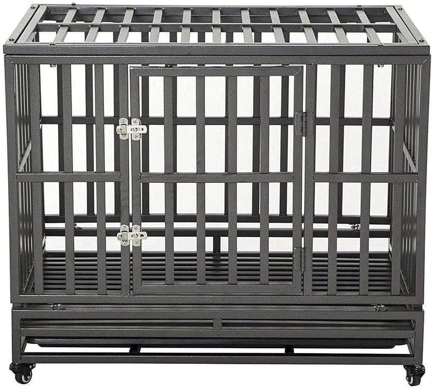 LUCKUP 38 Inch Heavy Duty Dog Cage Metal Kennel and Crate for Large Dogs,Easy to Assemble Pet Playpen with Four Wheels,Black … … LUCKUP 38 Inch Heavy Duty Dog Cage Metal Kennel and Crate for Large Dogs,Easy to Assemble Pet Playpen with Four Wheels,Black … …