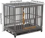 LUCKUP Heavy Duty Dog Cage Metal Kennel and Crate for Medium and Large Dogs, Pet Playpen with Four Wheels,Easy to Install,42 inch,Black - Image 2