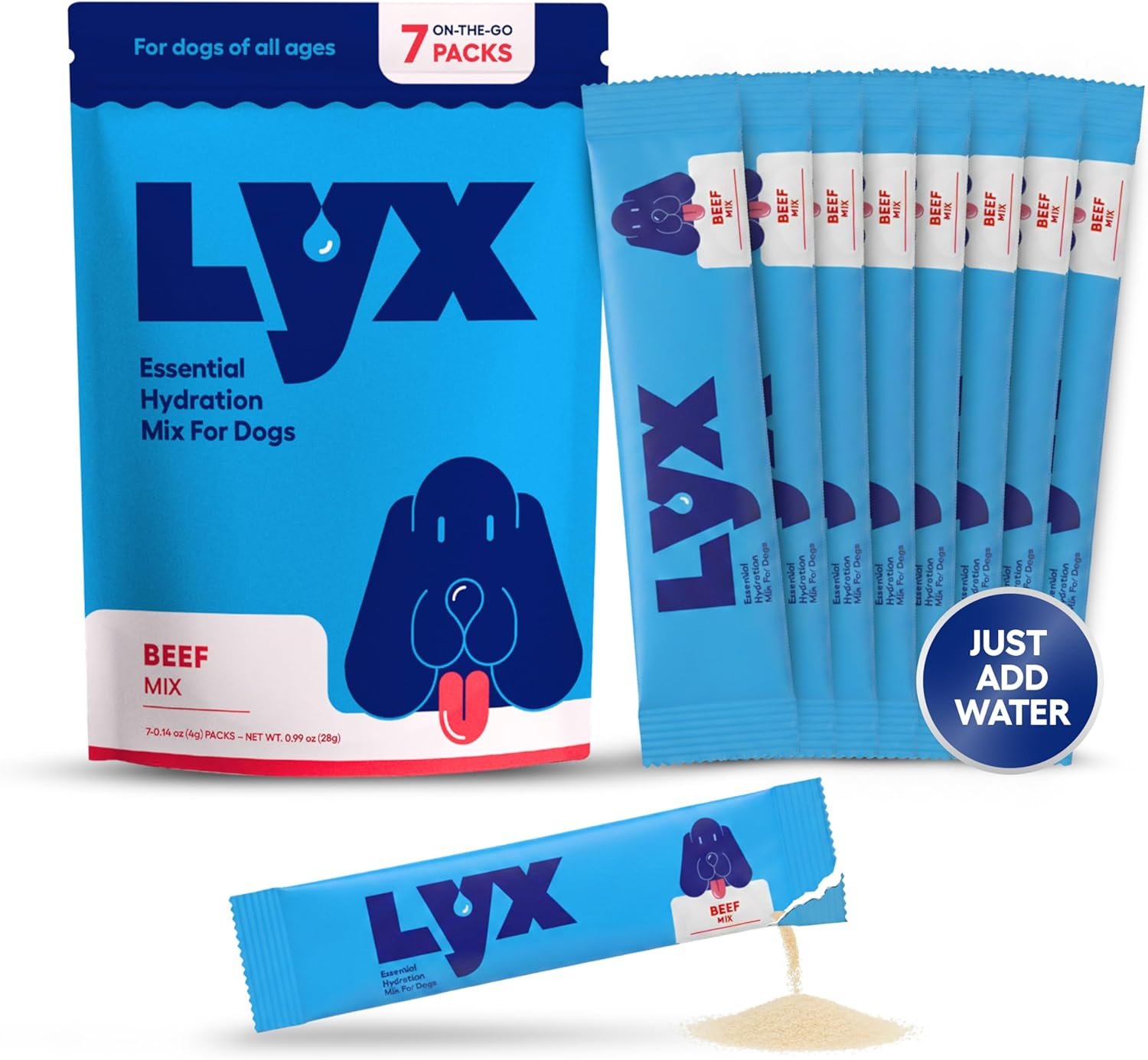 LYX Hydration Dog Electrolytes Water Enhancer, Beef, 7-Count LYX Hydration Dog Electrolytes Water Enhancer, Beef, 7-Count