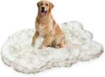 Laifug Luxury Faux Fur Dog Bed，5 in Memory Foam（50L x 30W x 5H in，White）