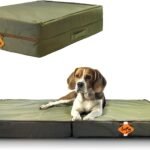 Laifug Outdoor Foldable Waterproof Dog Bed,Army Green,(36”x27”x3.5”)
