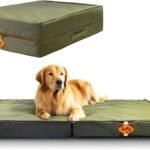Laifug Outdoor Foldable Waterproof Dog Bed,Army Green,(44”x32”x3.5”)