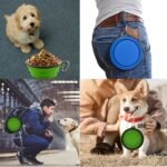 Large Collapsible Dog Bowls, 34oz Portable Foldable Travel Water Bowl Food Dishes with Carabiner Clip for Traveling, Hiking, Walking, 2 Pack (Purple+Green) - Image 2