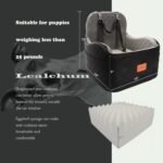 Lealchum Dog Booster Car Seat for Small/Medium Dogs,6in Memory Foam Elevated Cushion,Fully Detachable and Washable,2 Clip-On Safety Leashes,Anti-Slip Base(Black/Grey,Medium) - Image 2