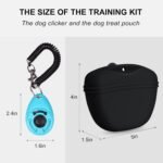 Left&Right Dog Clicker Training Kit,Silicone Dog Training Treat Pouch and Dog Clickers,Dog Treat Bag with Clicker Training for Dogs,Pet Treat Bag with Magnetic Buckle Closing and Waist Clip,Black - Image 2
