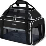 Lekereise Top-Expandable Pet Carrier 17x11x9.5 Inch Alaska Hawaiian Airline Approved Soft Sided Underseat to 12lbs Travel Carriers for Small Dogs and Cats with Locking Safety Zippers Anti-Scratch Mesh