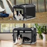 Lesure Portable Collapsible Dog Crate for Medium Dogs, 30in Charcoal Grey - Image 2