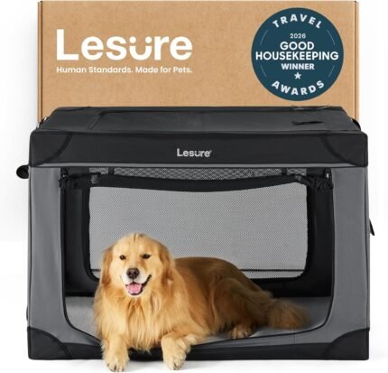 Lesure Shown on Today Show Soft Collapsible XL Dog Crate, 42in Black
